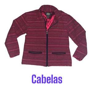 Cabelas lined full zip jacket sweater woman’s size large